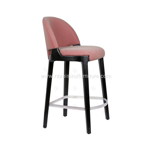 Pink leather Potocco Velis bar stool